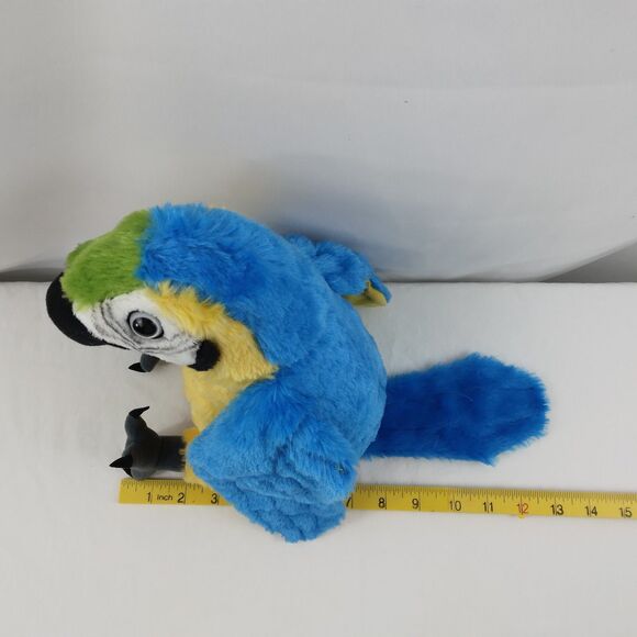 Wild Republic Macaw Parrot Blue Yellow Realistic 10" Stuffed Animal Plush - Picture 10 of 11